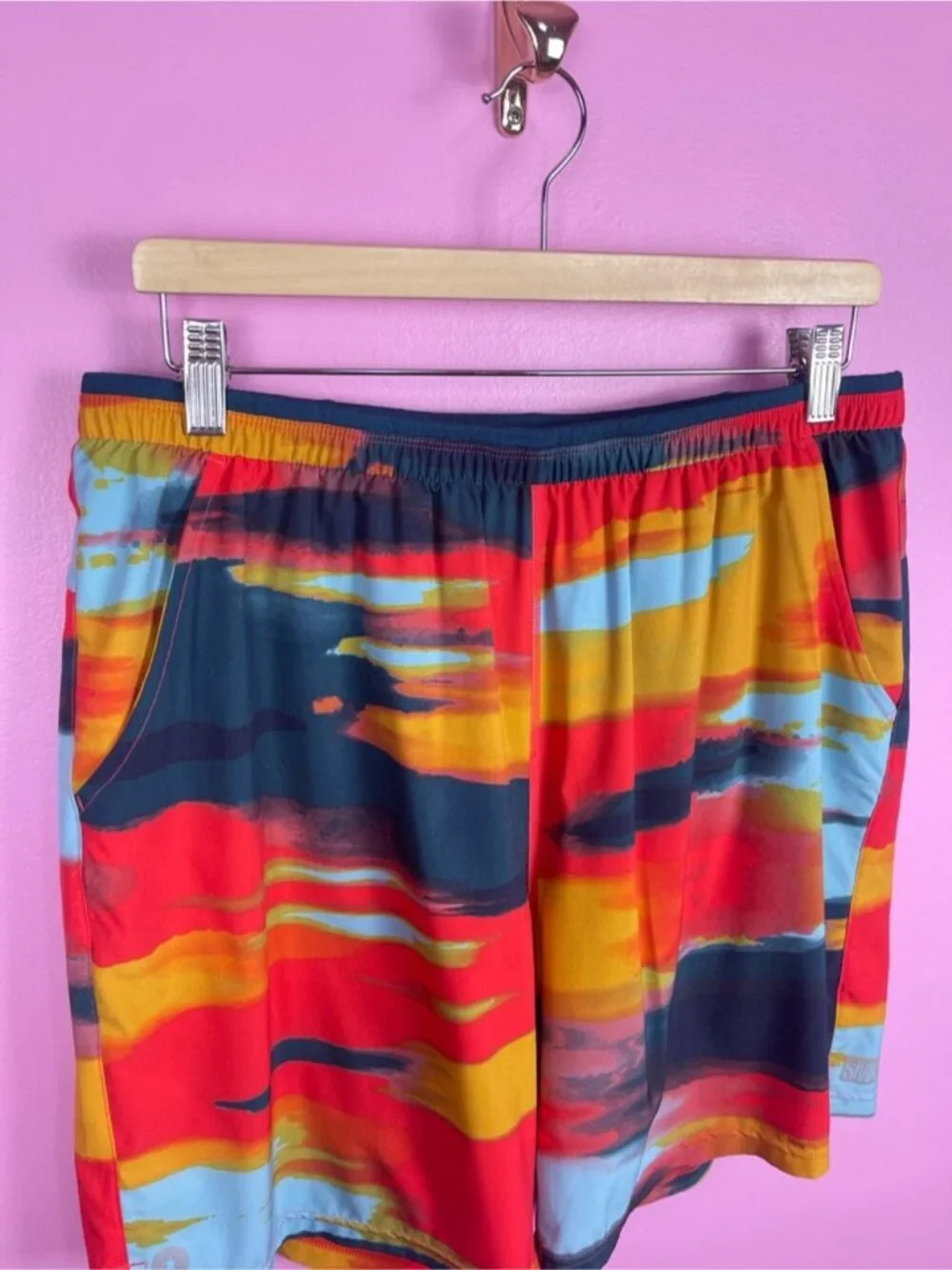 Smartwool Active Lined 5” Shorts Carnival Horizon Print Merino Liner Men’s Large